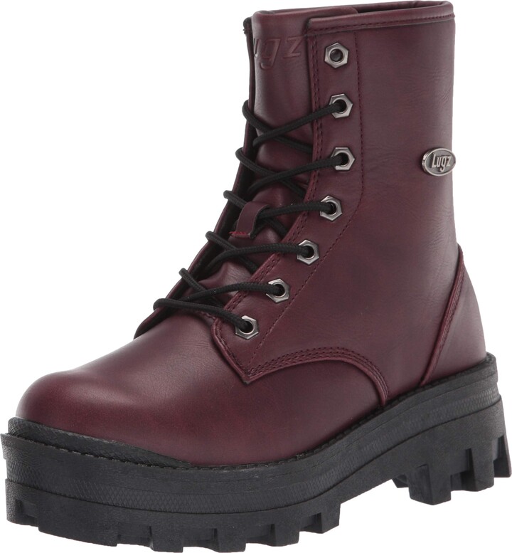 wine colored combat boots