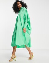 Thumbnail for your product : ASOS EDITION oversized midi shirt dress in bright green