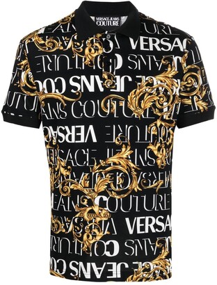 Versace Jeans Couture Logo-Print Cotton Polo-Shirt
