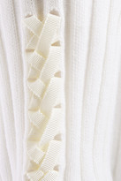 Thumbnail for your product : 3.1 Phillip Lim Lace-up Frayed Ribbed Wool Top