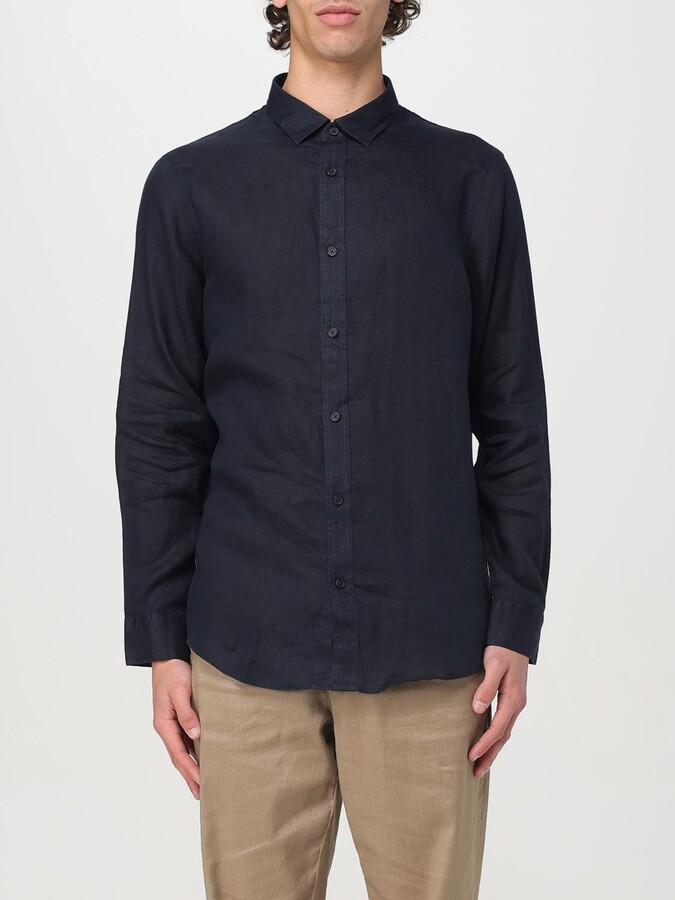 Armani Exchange Shirt Men color Blue