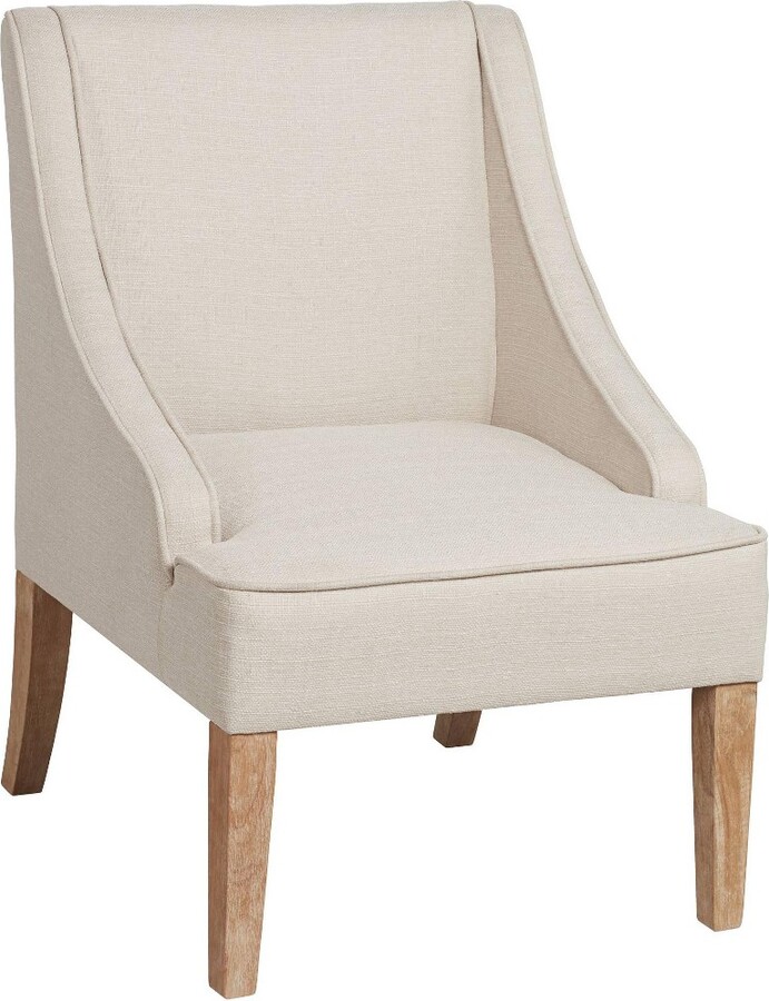 Elm Lane Dixon Ivory Fabric Swoop Arm Chair ShopStyle