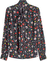 Marc Jacobs Tie Neck Printed Silk Blouse