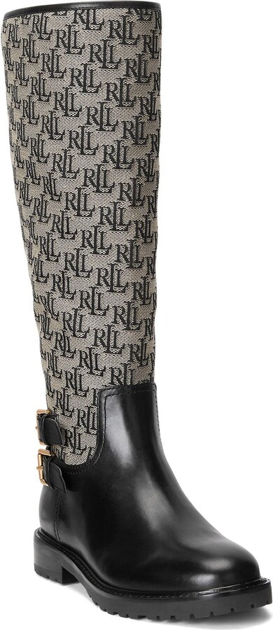 Lauren Ralph Lauren Emelie Tall Boot Black/Black/Black 6.5 B (M