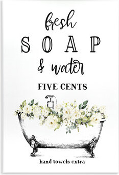 Fresh Soap And Water Bath Tub Bathroom Design - Graphic Art Print