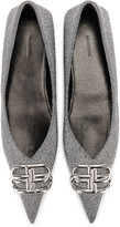 Thumbnail for your product : Balenciaga BB Square Knife Ballerina Flats in Silver & Silver | FWRD