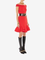 Thumbnail for your product : Alexander McQueen Off-The-Shoulder Knit Mini Dress