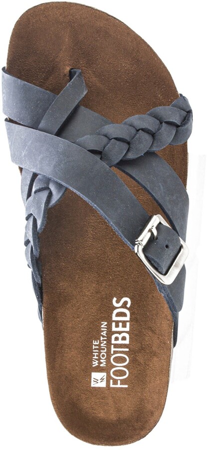 White Mountain Harrington Leather Footbed Sandal - ShopStyle