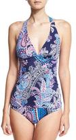 Thumbnail for your product : Tommy Bahama Paisley Leaves Halter Tankini Swim Top, Blue