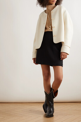 Chloé Paneled Wool-blend Felt Jacket - White