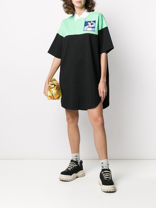 MSGM Bi-Colour Embroidered-Patch Polo Shirt