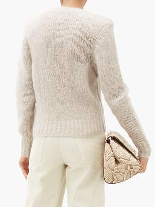Isabel Marant Idona Padded-shoulder Mohair-blend Sweater - Womens - Light Grey