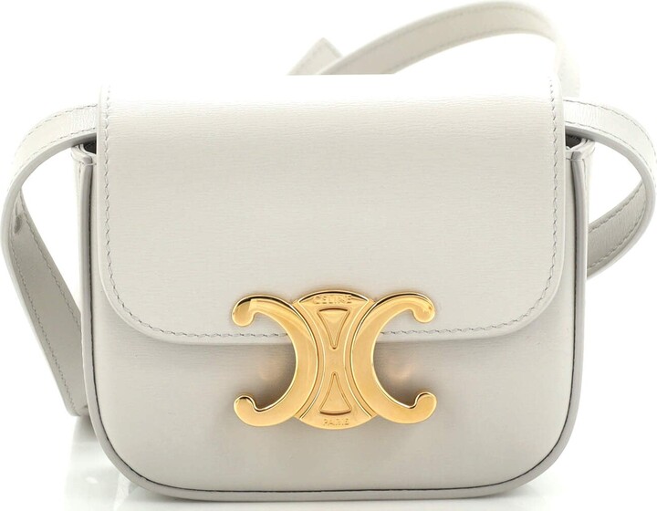 Shop CELINE Triomphe Small bucket cuir triomphe in smooth calfskin