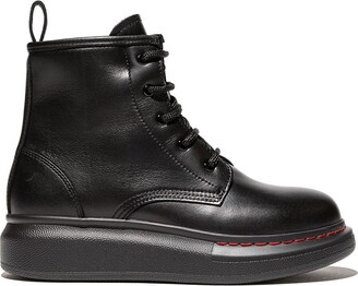 ALEXANDER MCQUEEN KIDS Oversized sole lace-up boots