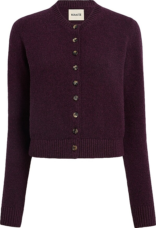 KHAITE Women's Everheart Cashmere Cardigan - Plum - Size Small