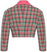 Thumbnail for your product : kith&kin - Pinky Green Stripe Crop Blazer