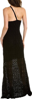 Carolina Herrera One-Shoulder Crochet Silk Maxi Dress