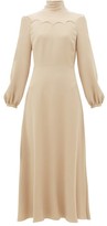 Thumbnail for your product : Valentino Tie-neck Silk-cady Midi Dress - Light Pink