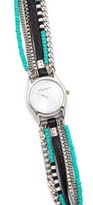 Thumbnail for your product : Sara Designs Chain & Bead Wrap Watch