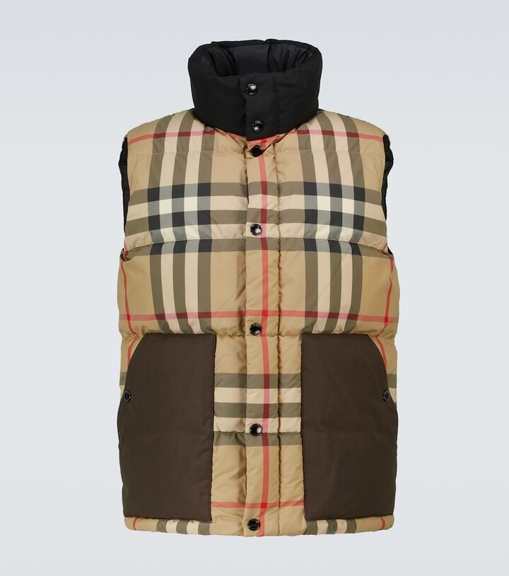 Burberry Kenwick checked down vest - ShopStyle