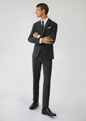 MANGO MAN - Slim fit check suit pants black - 26 - Men - ShopStyle
