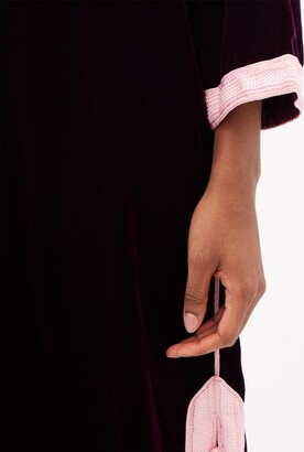 MUZUNGU SISTERS Alia Woven-trim Velvet Tunic Dress