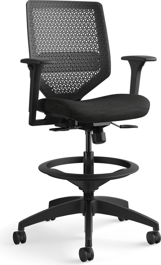 HON Solve Standing Desk Chair with Lumbar Support. ReActiv High Back Support