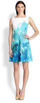 Thumbnail for your product : Elie Tahari Leather-Trimmed Print Dress