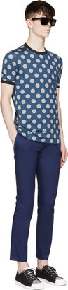 Dolce & Gabbana Grey & Blue Polka Dot T-Shirt
