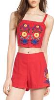 Thumbnail for your product : BP Embroidered Corset Crop Top