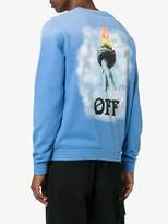 Thumbnail for your product : Off-White Liberty print crew neck cotton sweatshirt