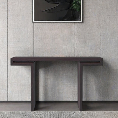 Orren Ellis Italian Minimalist Oak Solid Wood Entry Table