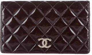Chanel Quilted Patent Yen Wallet