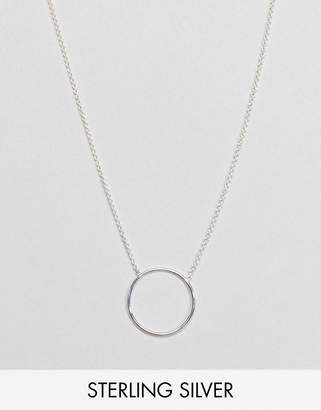 Monki Sterling Silver Circle Pendant Necklace