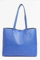Thumbnail for your product : boohoo Elena Scallop Edge Shopper Bag