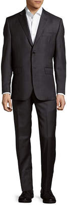 Saks Fifth Avenue Slim Fit Windowpane Wool Suit