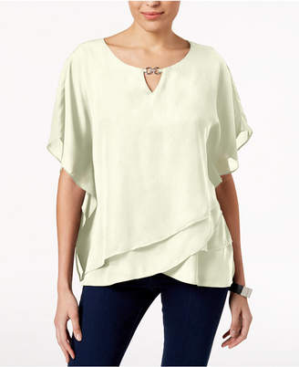JM Collection Layered Tulip-Hem Top, Created for Macy's