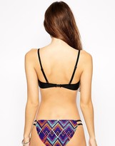 Thumbnail for your product : ASOS Diamond Aztec Print Lattice Longline Bikini Top