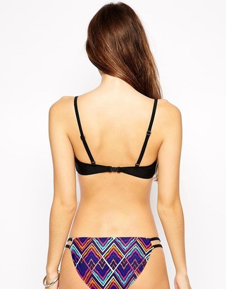 ASOS Diamond Aztec Print Lattice Longline Bikini Top