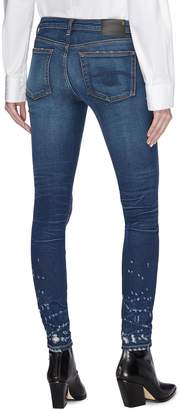 R 13 'Alison' distressed cuff skinny jeans