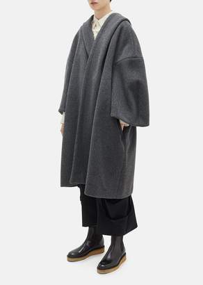 Comme des Garcons Melton Wool Overcoat Gray