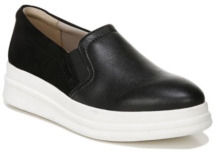 black leather platform sneakers