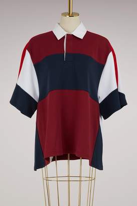 Oversize jersey polo shirt