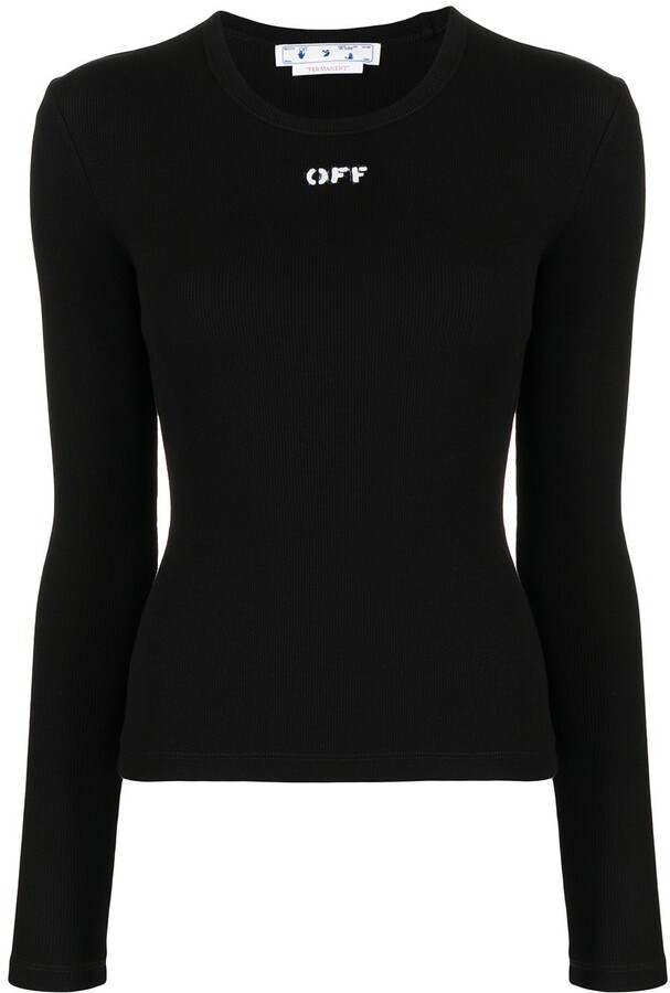 Off-White long-sleeved T-shirt - ShopStyle
