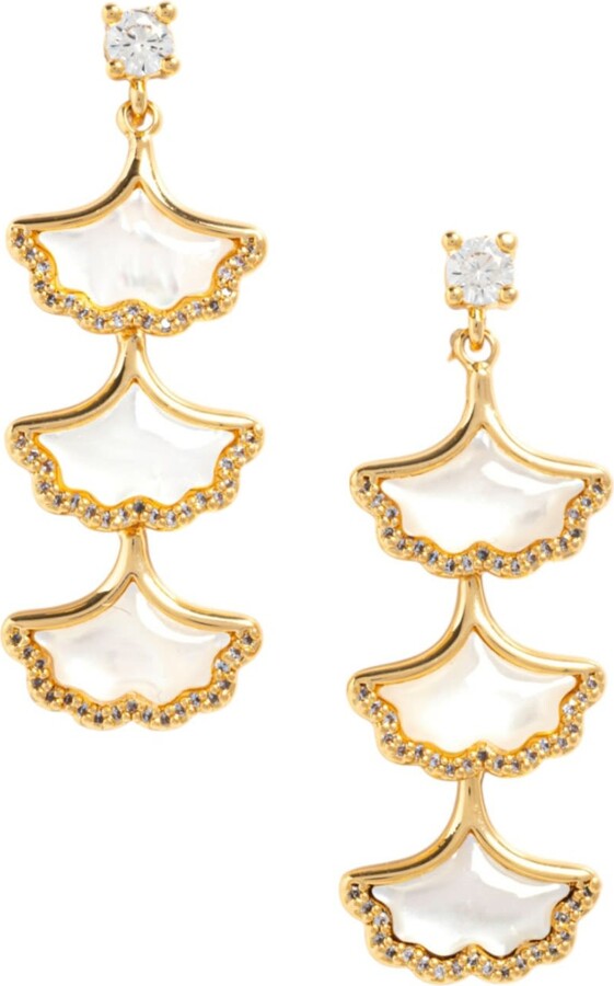 Uchi & Soto Gold / White Gingko Gold Shell Earrings