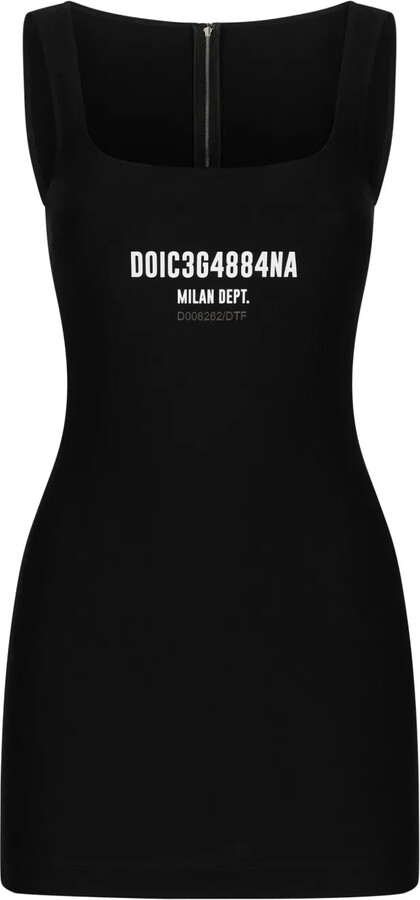 Dolce & Gabbana DGVIB3 Logo-Print Sleeveless Minidress