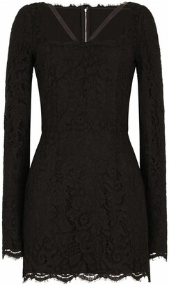 Dolce & Gabbana Laced Square-Neck Mini Dress
