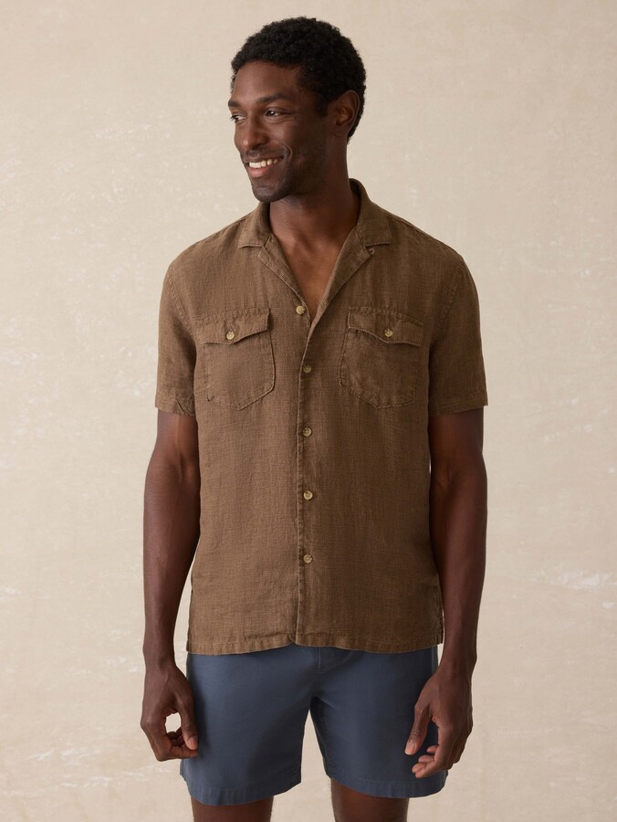 Faherty Short-Sleeve Reserve Basque Camp Shirt