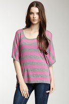 Thumbnail for your product : Autumn Cashmere Cold Shoulder Striped Cashmere Poncho