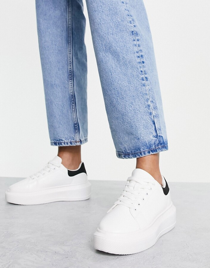 Asos Design White Sneakers Wide Fit Asos Design Wide Fit Plimsolls